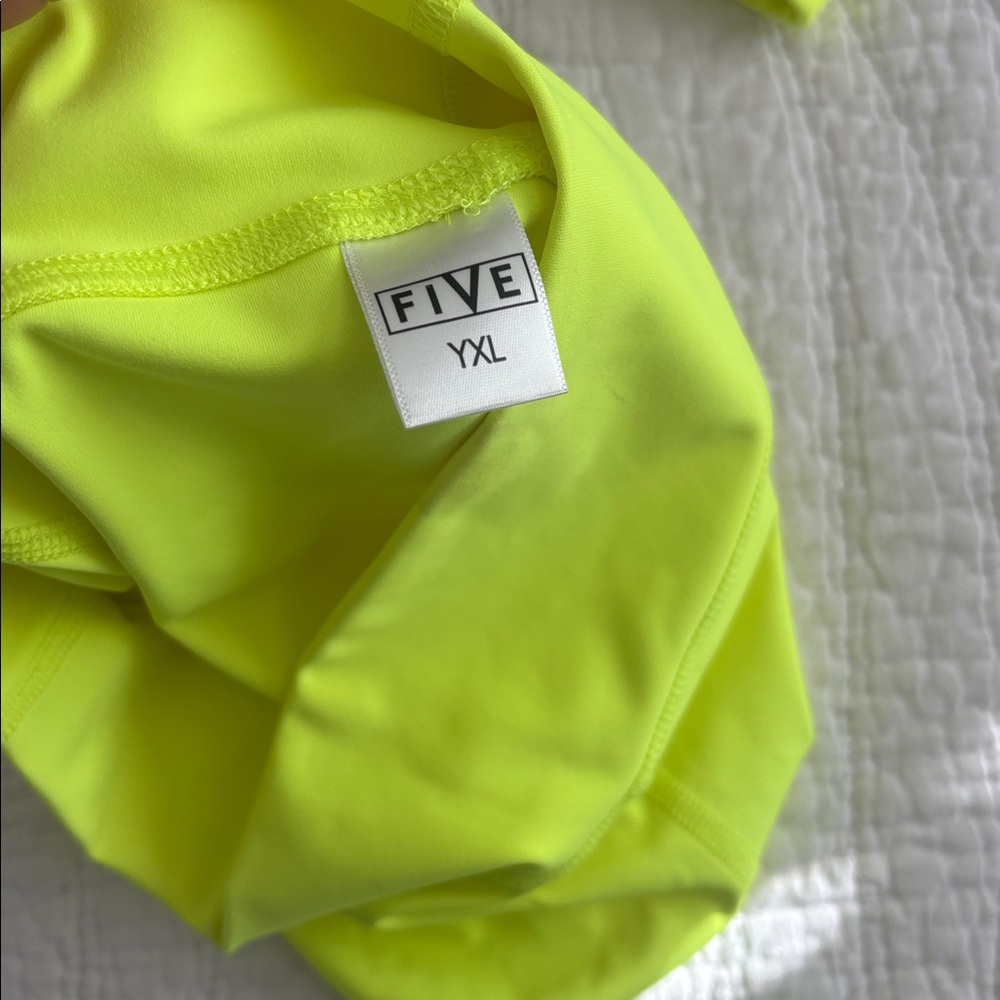 Neon Yellow and Blue Dance Bra and Shorts Set - Picture 4 of 4